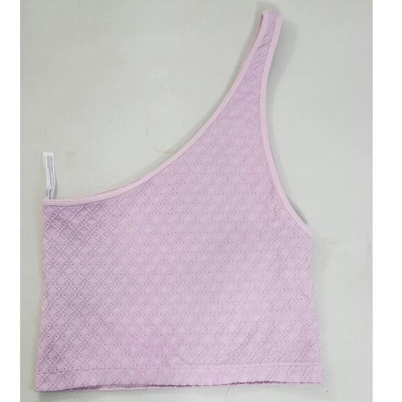 One Shoulder Top Womens X-Large Textured Boho Hip Hop Hipster Cottagecore NWOT - Picture 3 of 6